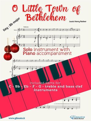 cover image of O Little Town of Bethlehem (in Bb) for solo instrument w/ piano